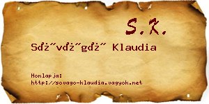 Sóvágó Klaudia névjegykártya