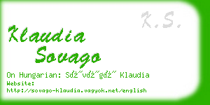 klaudia sovago business card